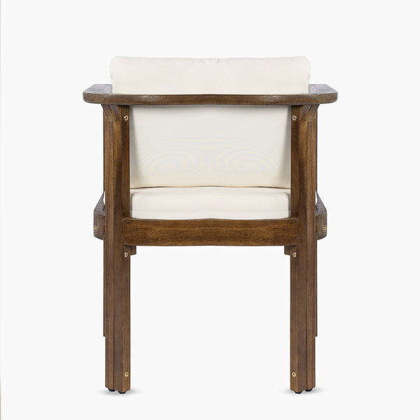 English Elm Outdoor Acacia Wood Dining Chairs Set of 2 with Cushions and Curved Arms Brown,Cream N768P372905B