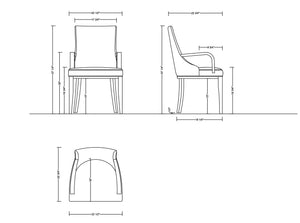 English Elm Shubert Modern Dining Armchair in Tan Faux Leather & Velvet — Solid Beech Frame, Foam-Padded Comfort, Commercial Grade, Fully Assembled B365P398305