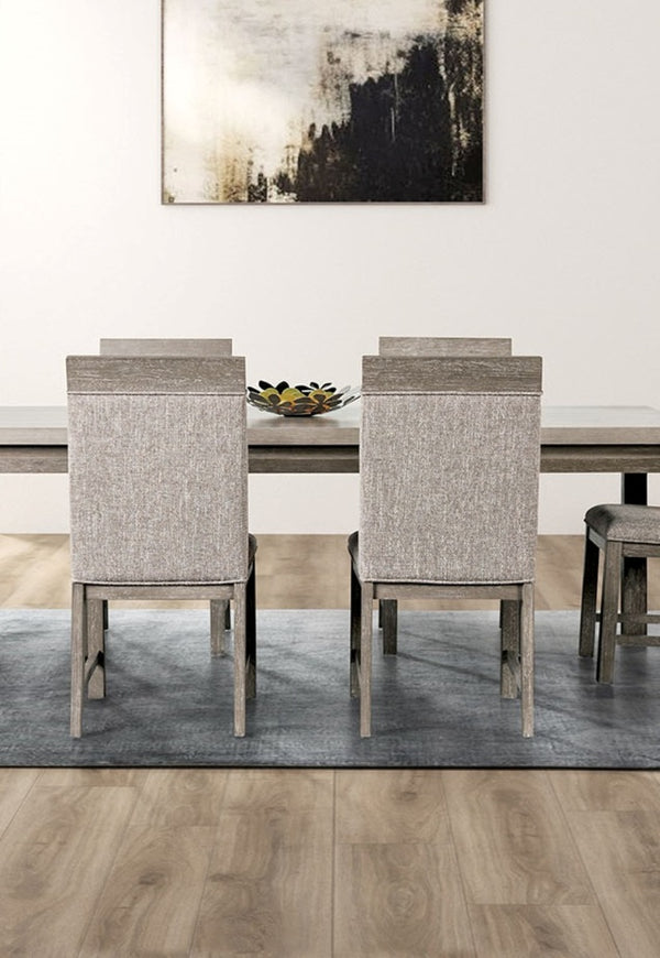 English Elm Transitional Westerham Arm Chair Set of 2 — Dark Cherry wood, upholstered comfort, gold-capped legs elegance Gray,Stone Gray 42 L x 22 W x 20 H B2741P406977