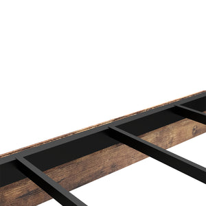English Elm King Platform Bed with Rgb Led Ambient Glow Heavy Duty Metal Frame Floating Design T3963P446982