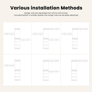 English Elm Closet Organizer Heavy Duty Wood System With Adjustable Rods & Shelves For Space-Saving Solutions T3623P409172