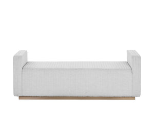 Sunpan Odette Modern Bench with Chic Block Design and Antique Brass Stainless Steel Base for Stylish Spaces Ernst Silverstone