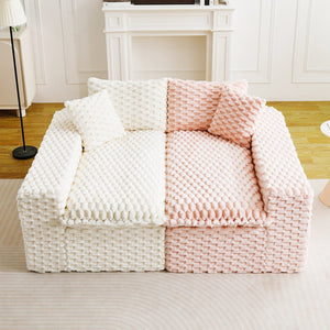 English Elm Luxury Color-Block Turtle Velvet Sofa - Modular Comfort For Stylish Living Rooms & Cozy Gatherings W3371S00047