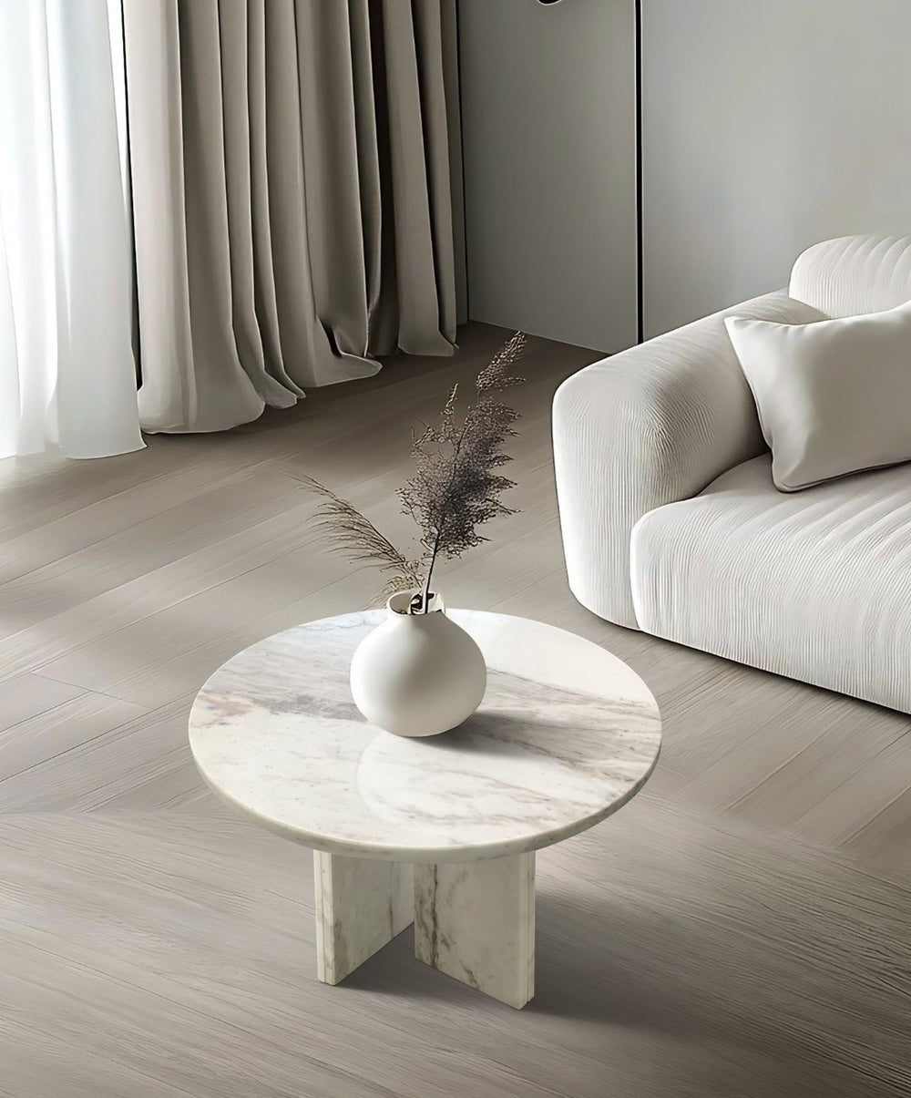 English Elm White Natural Marble Coffee Table Set - Elegant, Durable & Versatile Accent Tables For Living Rooms W1696P262762-GIGA