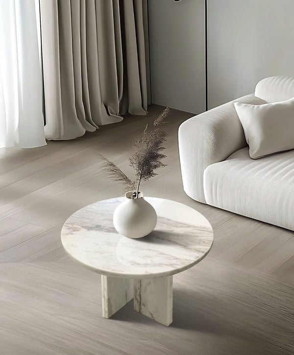 English Elm White Natural Marble Coffee Table Set - Elegant, Durable & Versatile Accent Tables For Living Rooms W1696P262762-GIGA