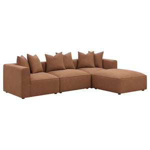English Elm Colleen Terracotta Corner Chair With Pillows - Stylish Modular Seating For Modern Living Spaces B062P358077