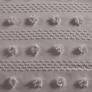 English Elm Twin/Twin Lucy Clip Jacquard Comforter Set with Pom Pom Texture, Hypoallergenic, OEKO-TEX, Antimicrobial Finish B035P148304