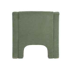 English Elm Modern Barrel Accent Chair Chenille Upholstered Wraparound Armchair for Any Room Green N763P336531F