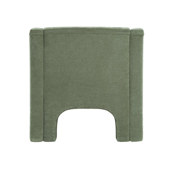 English Elm Modern Barrel Accent Chair Chenille Upholstered Wraparound Armchair for Any Room Green N763P336531F