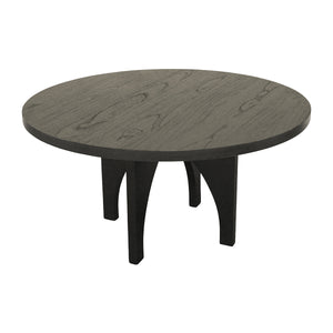 JLA Home Chapel Hill - Dining Round Table – Black Wire-Brushed Veneer, Solid Wood, Seats 4, Minimalist Modern Design Durable Finish CH121-1000