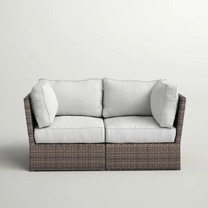 English Elm Fully Assembled Patio Wicker Loveseat With Plush Cushions For Ultimate Outdoor Comfort & Style B120S00147