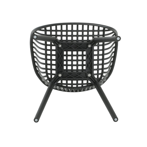 English Elm Christopher Knight Home® - Mykonos Weather-Resistant Outdoor Dining Chair Set of 2 with Durable Resin Frame and Perforated Design Black N775P176700B