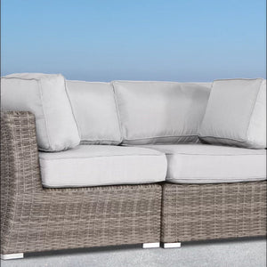 English Elm Fully Assembled 66" Coastal-Inspired Outdoor Wicker Loveseat With Plush Cushions For Comfort B120S00040