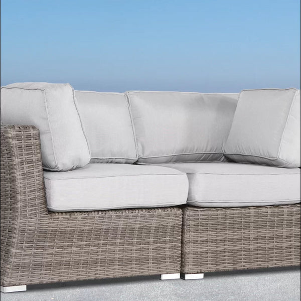 English Elm Fully Assembled 66" Coastal-Inspired Outdoor Wicker Loveseat With Plush Cushions For Comfort B120S00040