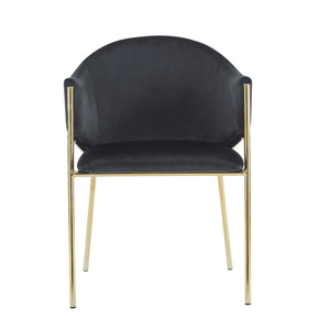 English Elm Christopher Knight Home® - Modern Velvet Upholstered Dining Chair with Plush Velvet Seat and Sleek Metallic Frame for Comfort Black,Gold 32.25 L x 23.75 W x 21.25 H N776P224512B