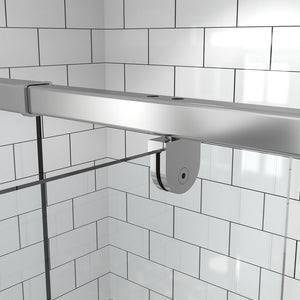 English Elm 54" Pivot Shower Door Clear Tempered Glass Chrome Hardware Reversible Alcove Fit W637P184674