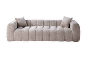 English Elm Marshmallow Cloud Sofa Oversized Boucle Four Seat Channel Tufted Living Room Couch Camel W5515P495927