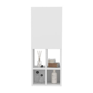 English Elm Malden Wall Cabinet White — 6 Open Compartments, Engineered Wood, Slim Wall-Mounted Storage for Bathroom decor and toiletries durable modern design B092P315577