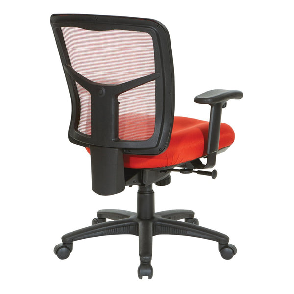 OSP Home Furnishings Red Air Mist Mesh Back Ergonomic Office Chair with Lumbar Support and Synchro Tilt Control 92555-9276