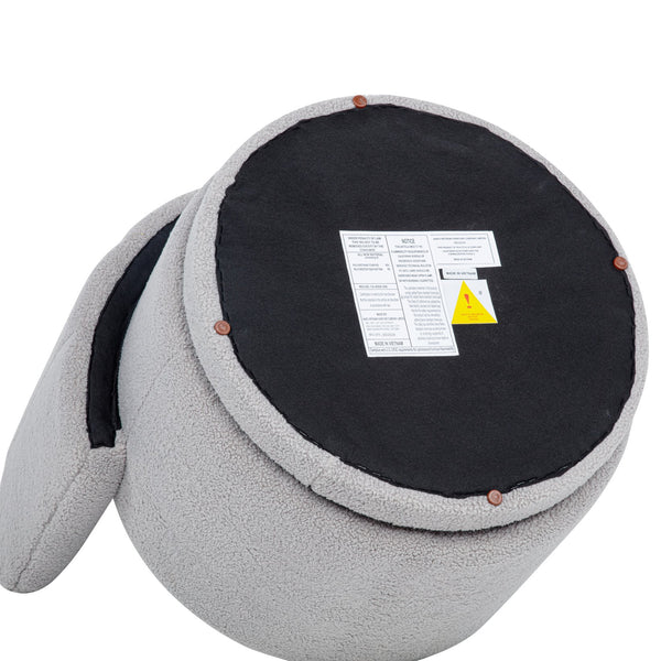 English Elm 360 Swivel Bouclé Sofa Chair with Hidden Storage Compartment, Ergonomic Plush Cushioning for Cozy Living Spaces Gray 28.75 L x 28 W x 20.5 H W1716P196474