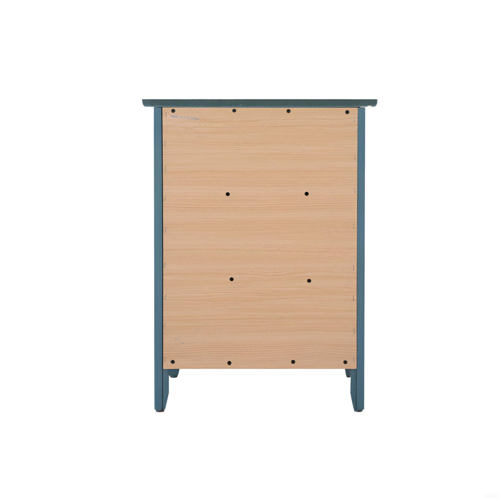 English Elm Teal Compact Nightstand with 3 Drawers for Modern Bedrooms — Vibrant Teal, Space-Saving, Sturdy Design B078112153