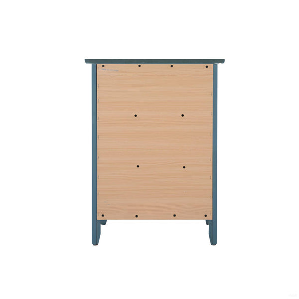 English Elm Teal Compact Nightstand with 3 Drawers for Modern Bedrooms — Vibrant Teal, Space-Saving, Sturdy Design B078112153
