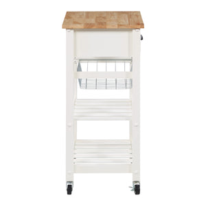 OSP Home Furnishings Hampton Kitchen Cart White White