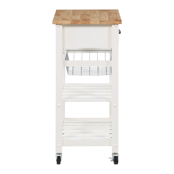 OSP Home Furnishings Hampton Kitchen Cart White White