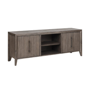 English Elm Avana Fully Assembled Acacia Media Console with Bronze Hardware for Living Rooms B108P468529