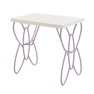 English Elm Butterfly Princess Nightstand with Crown Frame, Solid Metal White & Light Purple, Elegant Kids Storage B016P253589