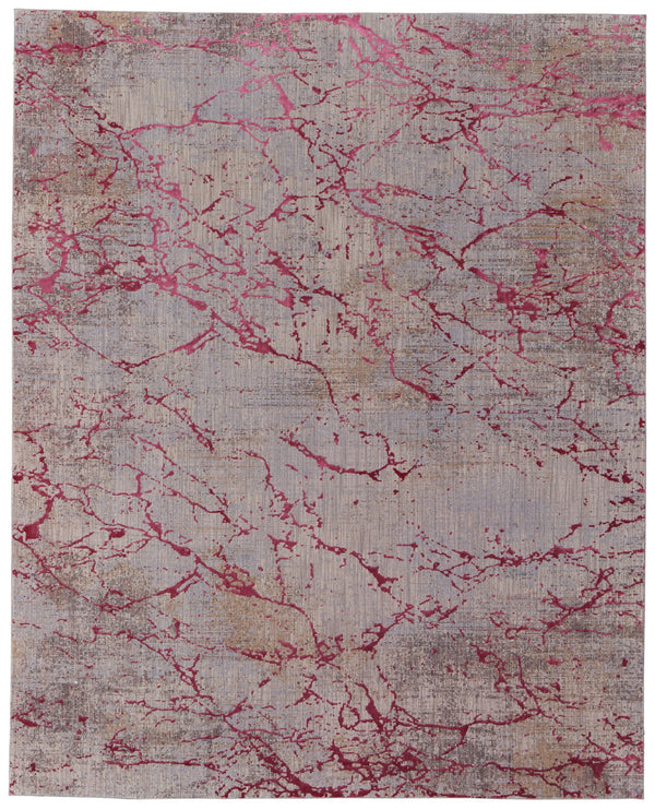 Feizy Rugs Pryor Luxurious Abstract High-low Pile Rug - Modern, Versatile Design In Earthy And Vibrant Tones Pink,Gray,Taupe Polyester,Viscose Pry39nefpnkmlth98