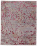 Feizy Rugs Pryor Luxurious Abstract High-low Pile Rug - Modern, Versatile Design In Earthy And Vibrant Tones Pink,Gray,Taupe Polyester,Viscose Pry39nefpnkmlth98