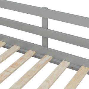 English Elm Twin Bunk Bed with Storage Drawers Hanging Rail Led Shelves and Pegboard Organizer Gray LT000282AAE