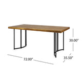 Christopher Knight Home® - Noble House - Noah Outdoor Modern Industrial Acacia Wood Dining Table, Teak and Black