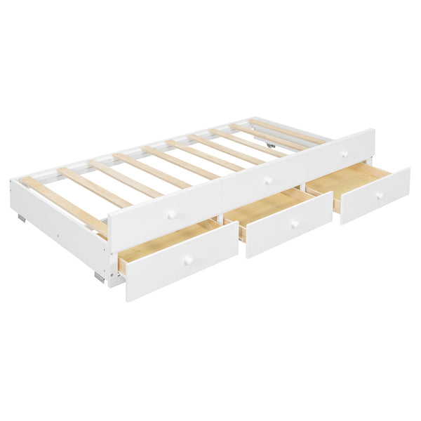 English Elm Full Size Daybed with Trundle Twin Pullout and Three Storage Drawers for Guest Rooms LP100341AAK