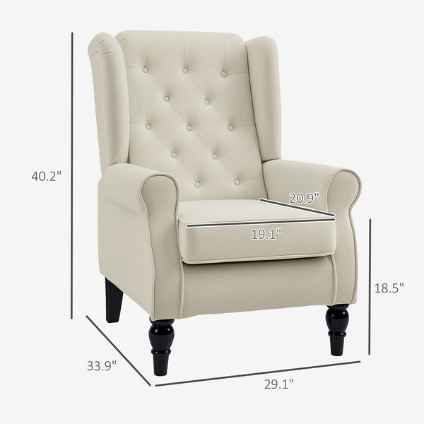 English Elm Modern Diamond-tufted Accent Chair Eucalyptus Frame Rounded Arms Living Room Seat T3971P405935