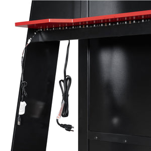 English Elm Twin Gaming Loft Bed with Desk Rgb Lighting and Multi-tier Shelves for Teen Rooms Red LT000160AAR