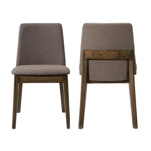 English Elm Christopher Knight Home® - Upholstered Modern Armless Dining Chair Set of 2 with Ergonomic Curved Back & Solid Wood Frame Durable Fabric Brown,Walnut N771P330590W