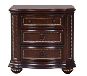 English Elm Paris G09300-N Nightstand Cherry - Rich Cherry Finish, Velvet-Lined Drawer, Wood Veneer Inlay, 32"H B078P301565