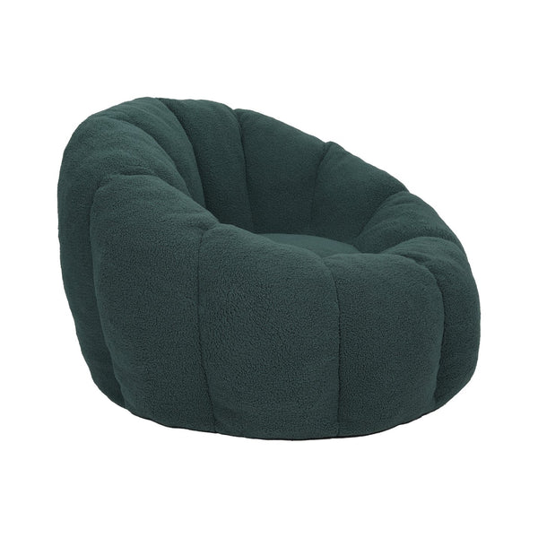 English Elm Bean Bag Lounge Chair Faux Fur Memory Foam Armrests Ergonomic Seat for Adults Green W2200P239874
