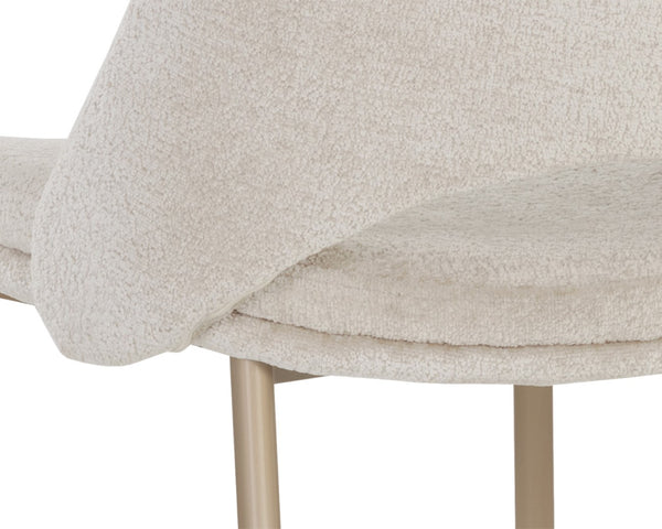 Sunpan RADELLA Counter Stool - Modern Bergen Taupe Upholstery with Antique Brass Base for Stylish Comfort 108515