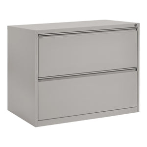 OSP Home Furnishings 36" Wide Lateral File Cabinet 2 Drawer Steel Build with Locking System for Office Use LF236-HF