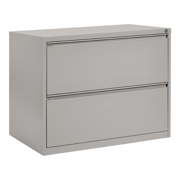 OSP Home Furnishings 36" Wide Lateral File Cabinet 2 Drawer Steel Build with Locking System for Office Use LF236-HF