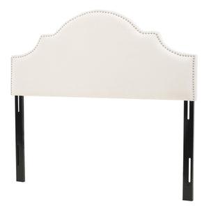 English Elm Christopher Knight Home® - Upholstered Headboard Queen with Nailhead Trim, Sturdy Steel Legs, Adjustable Height, Sleek Design Ivory 57869.00IVY