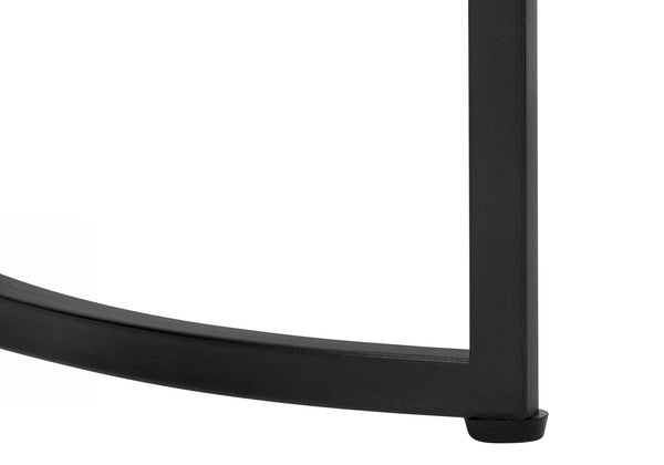 English Elm Accent Table - Modern Round Side Table With Grey Laminate Top & Black Metal Legs For Versatile Use B2710P218984