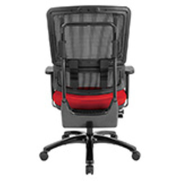 OSP Home Furnishings Vertical Mesh Back Ergonomic Manager Chair with Synchro Tilt and Polished Aluminum Base Red 99663B-9