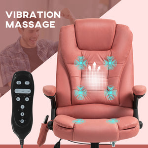 English Elm HOMCOM Executive Massage Office Chair with 6-Point Vibration, Lumbar Heat, Recline & Remote Control Red W2225P229772