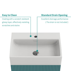 English Elm BB15-20Y-301 Glossy White 20"x14" Integrated Ceramic Sink with Overflow, Easy-Clean Rounded Edges W1865P279844