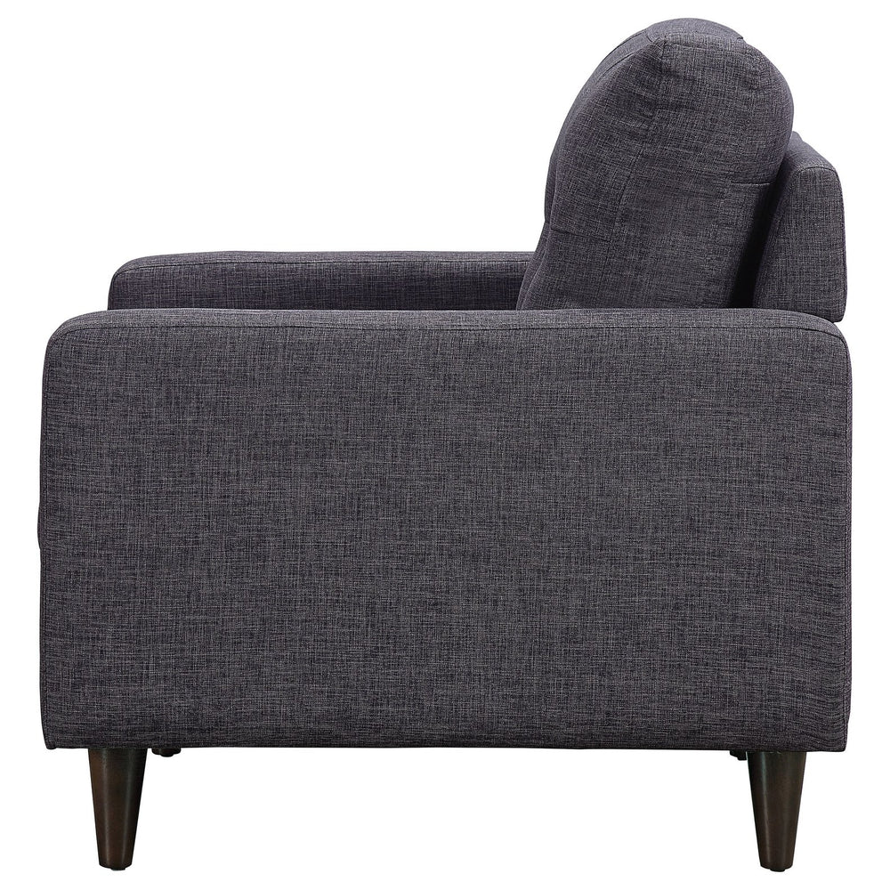 English Elm Xander Grey Vintage-Inspired Tufted Accent Chair with Track Arms, Plush Upholstery, Timeless Comfort B062P331084