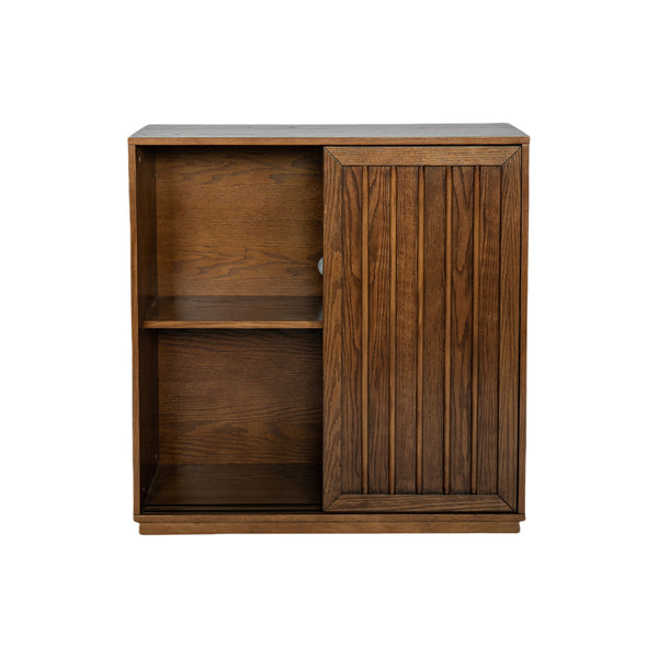 English Elm Mid Century Sideboard With Sliding Doors - Versatile Storage Cabinet For Living Room & Kitchen W1801P195658